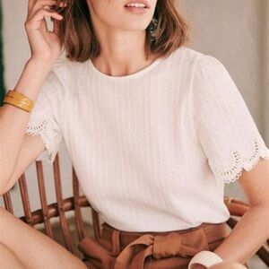 EUC Sezane Cleo Tee White